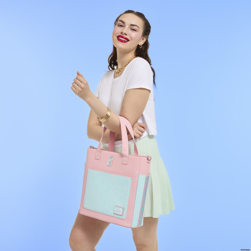 Classic Barbie Terry Cloth Convertible Backpack & Tote Crossbody Bag LFlifestyle1 view 2